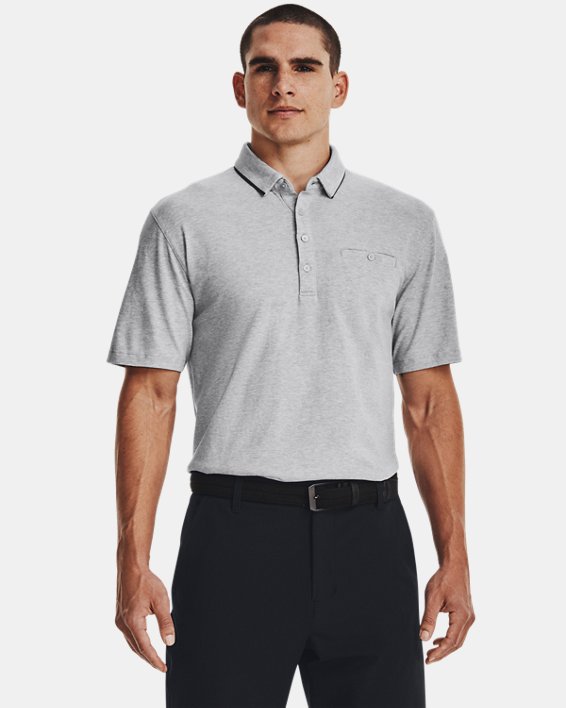 Men's UA Luxe Heather Polo in Gray image number 0